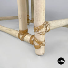 画像をギャラリービューアに読み込む, Rattan and white wood coffee table by Mcguire, 1960s