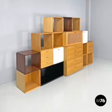 画像をギャラリービューアに読み込む, Modular wooden bookcase Samara by Derk Jan de Vries for Maisa, 1970s
