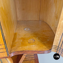 画像をギャラリービューアに読み込む, Wooden bar cabinet with mirrored doors, 1930s