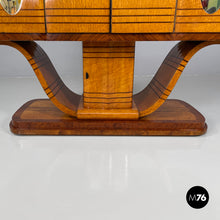 画像をギャラリービューアに読み込む, Wooden bar cabinet with mirrored doors, 1930s