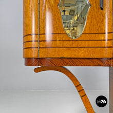 画像をギャラリービューアに読み込む, Wooden bar cabinet with mirrored doors, 1930s