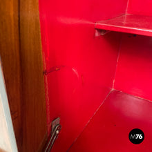 画像をギャラリービューアに読み込む, Wooden bar cabinet with red interior and inlay decorations, 1930s