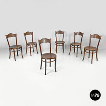 Load image into Gallery viewer, Mundus wooden chairs with decoration, early 1900s
