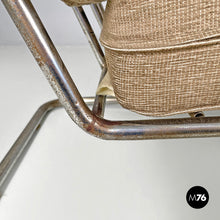 Load image into Gallery viewer, Bauhaus armchair in chromed metal and light brown fabric, 1940s
