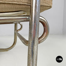 Load image into Gallery viewer, Bauhaus armchair in chromed metal and light brown fabric, 1940s