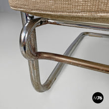Load image into Gallery viewer, Bauhaus armchair in chromed metal and light brown fabric, 1940s