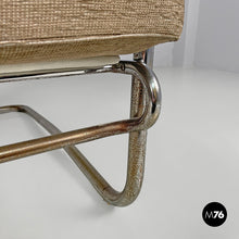 Load image into Gallery viewer, Bauhaus armchair in chromed metal and light brown fabric, 1940s