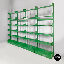 Load image into Gallery viewer, Green metal bookcase, 1970s