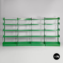Load image into Gallery viewer, Green metal bookcase, 1970s
