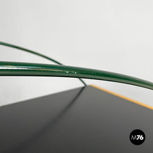 Load image into Gallery viewer, Trolley with two shelves in black laminate and green metal, 1980s