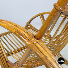 Load image into Gallery viewer, Rattan armchair with rounded armrests, 1970s