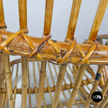 Load image into Gallery viewer, Rattan armchair with rounded armrests, 1970s