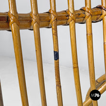 Load image into Gallery viewer, Rattan armchair with rounded armrests, 1970s