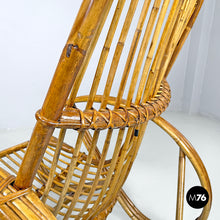 Load image into Gallery viewer, Rattan armchair with rounded armrests, 1970s