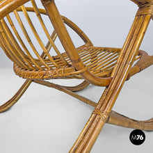 Load image into Gallery viewer, Rattan armchair with rounded armrests, 1970s