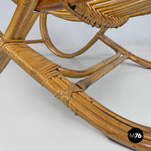 Load image into Gallery viewer, Rattan armchair with rounded armrests, 1970s