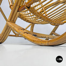Load image into Gallery viewer, Rattan armchair with rounded armrests, 1970s