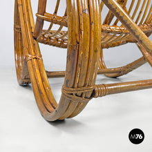 Load image into Gallery viewer, Rattan armchair with rounded armrests, 1970s