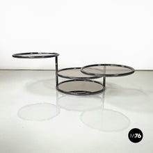 画像をギャラリービューアに読み込む, Coffee table in glass and metal with swivel tops, 1970s