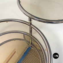 画像をギャラリービューアに読み込む, Coffee table in glass and metal with swivel tops, 1970s