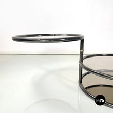 画像をギャラリービューアに読み込む, Coffee table in glass and metal with swivel tops, 1970s