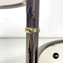 画像をギャラリービューアに読み込む, Coffee table in glass and metal with swivel tops, 1970s