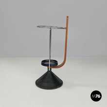 画像をギャラリービューアに読み込む, Round umbrella stand by Origlia in cast iron and wood, 1980s