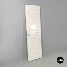 Load image into Gallery viewer, Single door in white painted wood with decoration, 2000s