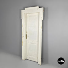 将图片加载到图库查看器,White painted wooden door with frame, early 1900s
