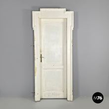 将图片加载到图库查看器,White painted wooden door with frame, early 1900s