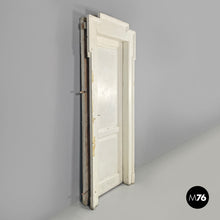 将图片加载到图库查看器,White painted wooden door with frame, early 1900s