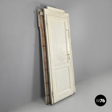 将图片加载到图库查看器,White painted wooden door with frame, early 1900s