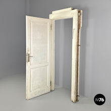 将图片加载到图库查看器,White painted wooden door with frame, early 1900s