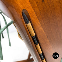画像をギャラリービューアに読み込む, Wood and green fabric rocking chair 572 by Studio Tecnico Cassina for Cassina, 1950s