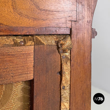 画像をギャラリービューアに読み込む, Wooden and fabric screen with floral pattern, late 1800s