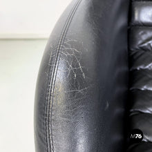 将图片加载到图库查看器,Black leather armchair by Cesare Casati for Arflex, 1960s