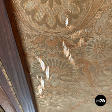 画像をギャラリービューアに読み込む, Wooden and fabric screen with floral pattern, late 1800s