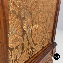 画像をギャラリービューアに読み込む, Wooden and fabric screen with floral pattern, late 1800s