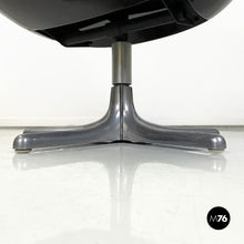 将图片加载到图库查看器,Black leather armchair by Cesare Casati for Arflex, 1960s