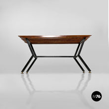 Load image into Gallery viewer, Metal and wood bench, 1950s