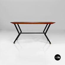 Load image into Gallery viewer, Metal and wood bench, 1950s