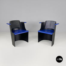 Charger l'image dans la galerie, Blue and black chairs D61 by El Lissitzky for Tecta, 1970s