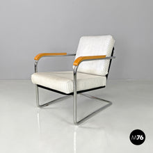 画像をギャラリービューアに読み込む, Striped light blue armchair 1435 by Werner Max Moser for Embru, 2000s