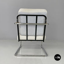 画像をギャラリービューアに読み込む, Striped light blue armchair 1435 by Werner Max Moser for Embru, 2000s