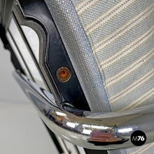 画像をギャラリービューアに読み込む, Striped light blue armchair 1435 by Werner Max Moser for Embru, 2000s