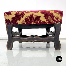 画像をギャラリービューアに読み込む, Poufs in wood and damask fabric, 1850s
