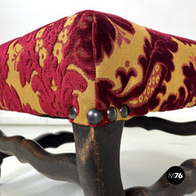 画像をギャラリービューアに読み込む, Poufs in wood and damask fabric, 1850s