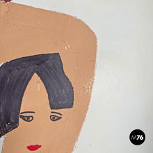 画像をギャラリービューアに読み込む, Three-door wooden screen with paintings, early 1900s