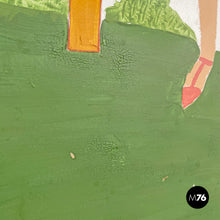 画像をギャラリービューアに読み込む, Three-door wooden screen with paintings, early 1900s