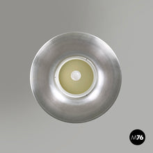 Load image into Gallery viewer, Chandelier in aluminum and white glass, 1970s